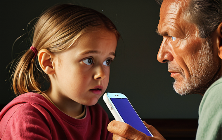 **

A concerned parent looking over the shoulder of their child who is engrossed in a brightly lit phone screen. The parent's face shows a mixture of worry and curiosity. Use warm, inviting colors to soften the potentially tense atmosphere. Focus on the contrast between the parent's aging hands and the child's youthful energy. Keyword for style: Dutch realism with a modern twist.

**